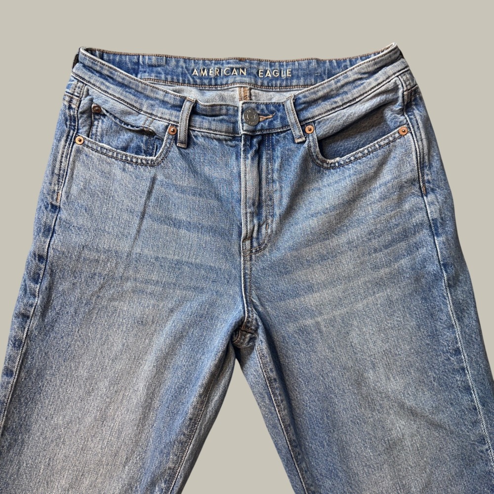 American Eagle Jeans Womens 8 '90s Bootcut Blue Light Wash Denim Cotton Western